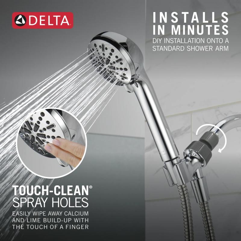 DELTA Universal Showering Components 4-Setting Hand Shower — Chrome