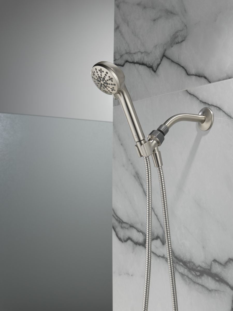 DELTA Universal Showering Components 4-Setting Hand Shower — Spotshield Brushed Nickel