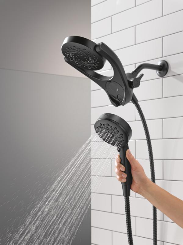 DELTA Universal Showering Components 5-Setting HydroRain with ProClean — Matte Black