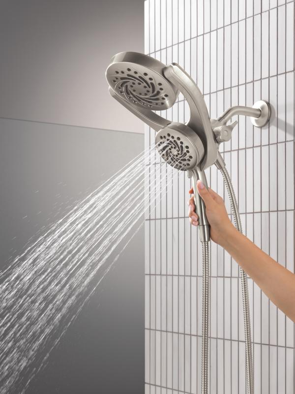 DELTA Universal Showering Components 5-Setting HydroRain with ProClean — Spotshield Brushed Nickel
