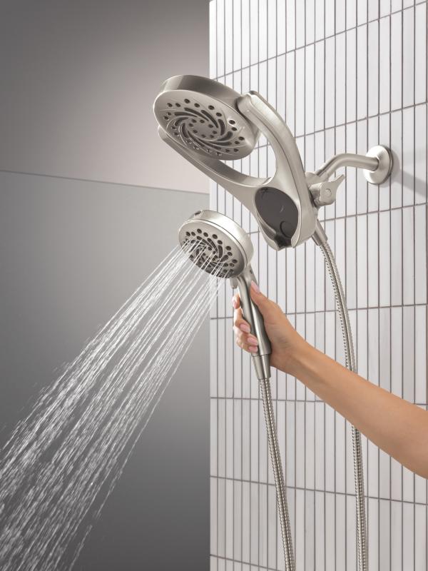 DELTA Universal Showering Components 5-Setting HydroRain with ProClean — Spotshield Brushed Nickel