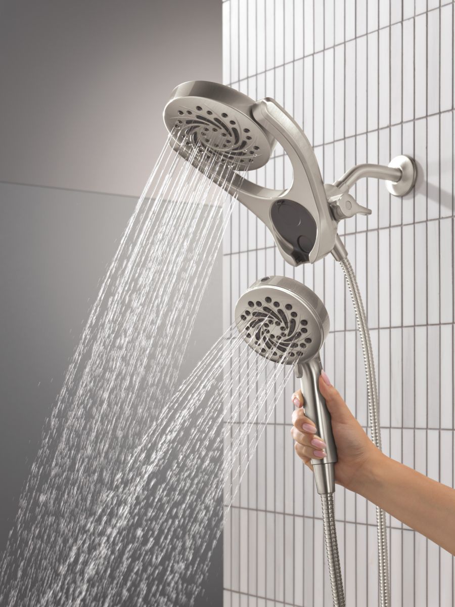 DELTA Universal Showering Components 5-Setting HydroRain with ProClean — Spotshield Brushed Nickel