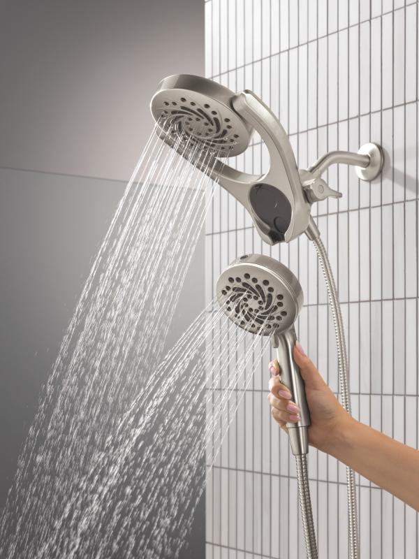 DELTA Universal Showering Components 5-Setting HydroRain with ProClean — Spotshield Brushed Nickel
