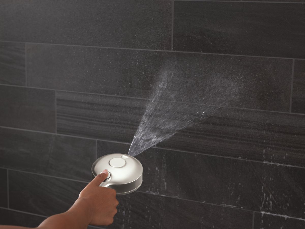 DELTA Universal Showering Components 5-Setting HydroRain with ProClean — Spotshield Brushed Nickel