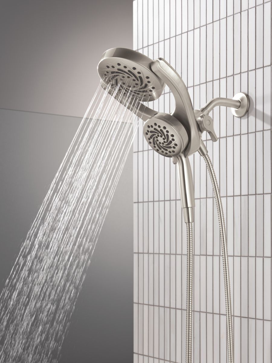 DELTA Universal Showering Components 5-Setting HydroRain with ProClean — Spotshield Brushed Nickel