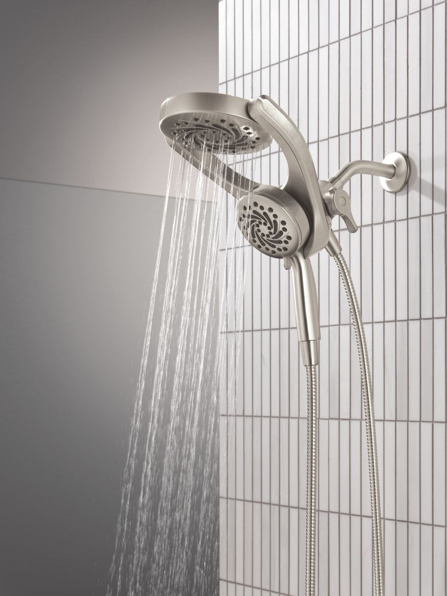 DELTA Universal Showering Components 5-Setting HydroRain with ProClean — Spotshield Brushed Nickel