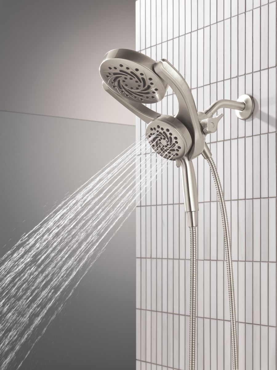 DELTA Universal Showering Components 5-Setting HydroRain with ProClean — Spotshield Brushed Nickel