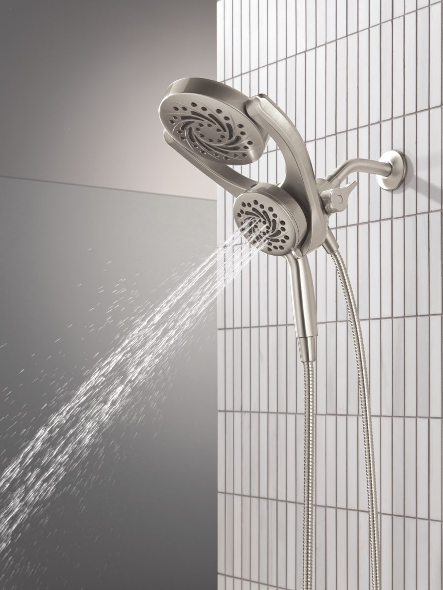 DELTA Universal Showering Components 5-Setting HydroRain with ProClean — Spotshield Brushed Nickel