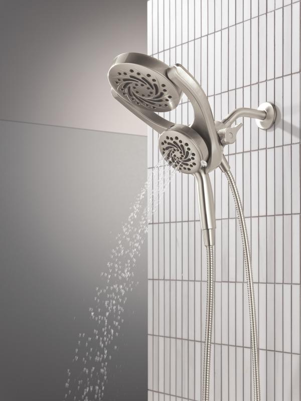 DELTA Universal Showering Components 5-Setting HydroRain with ProClean — Spotshield Brushed Nickel
