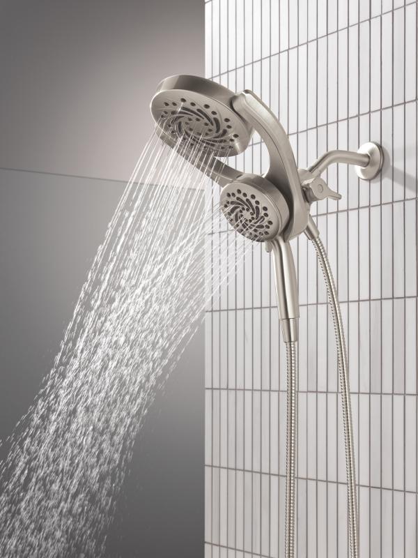 DELTA Universal Showering Components 5-Setting HydroRain with ProClean — Spotshield Brushed Nickel