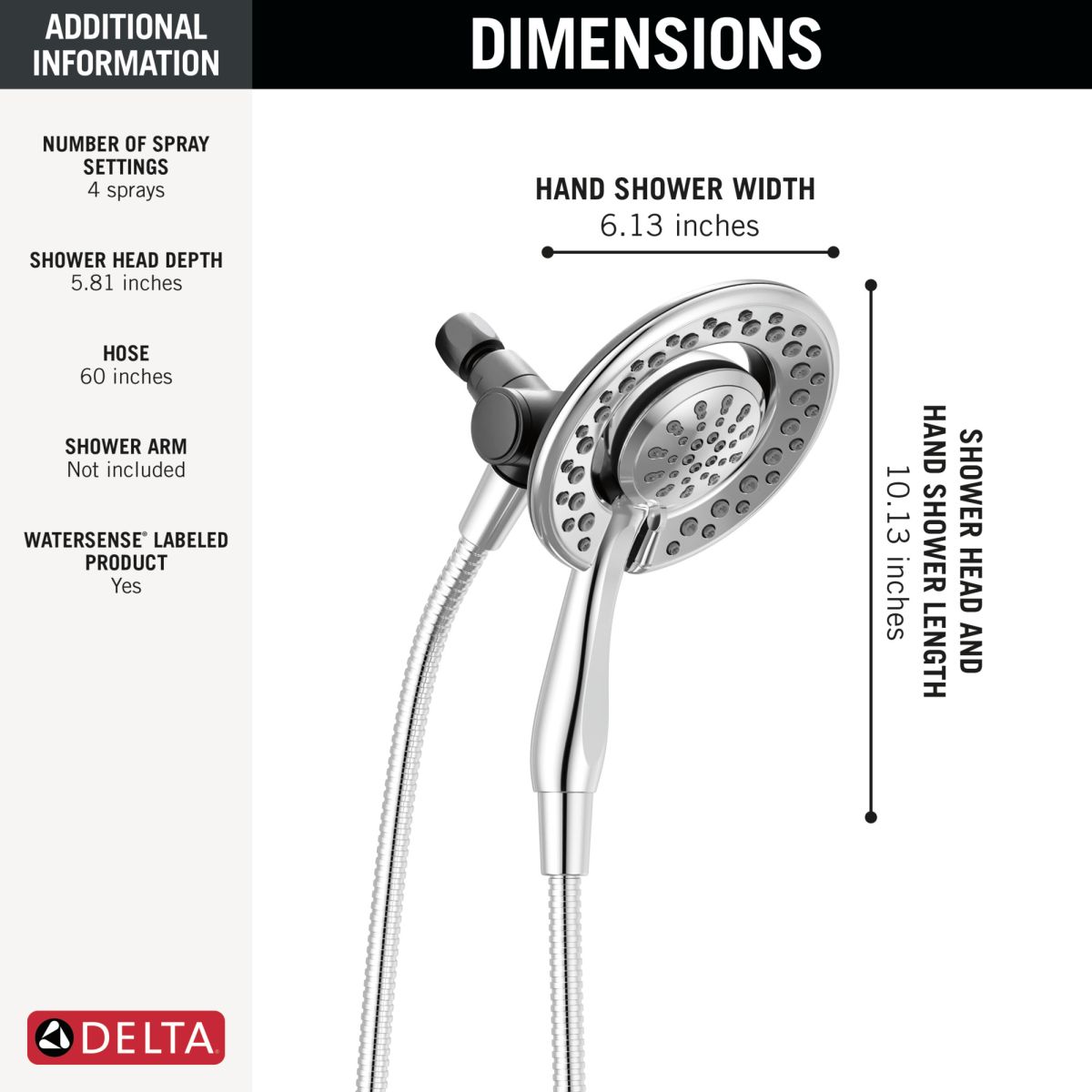 DELTA Universal Showering Components 4-Setting In2ition — Chrome