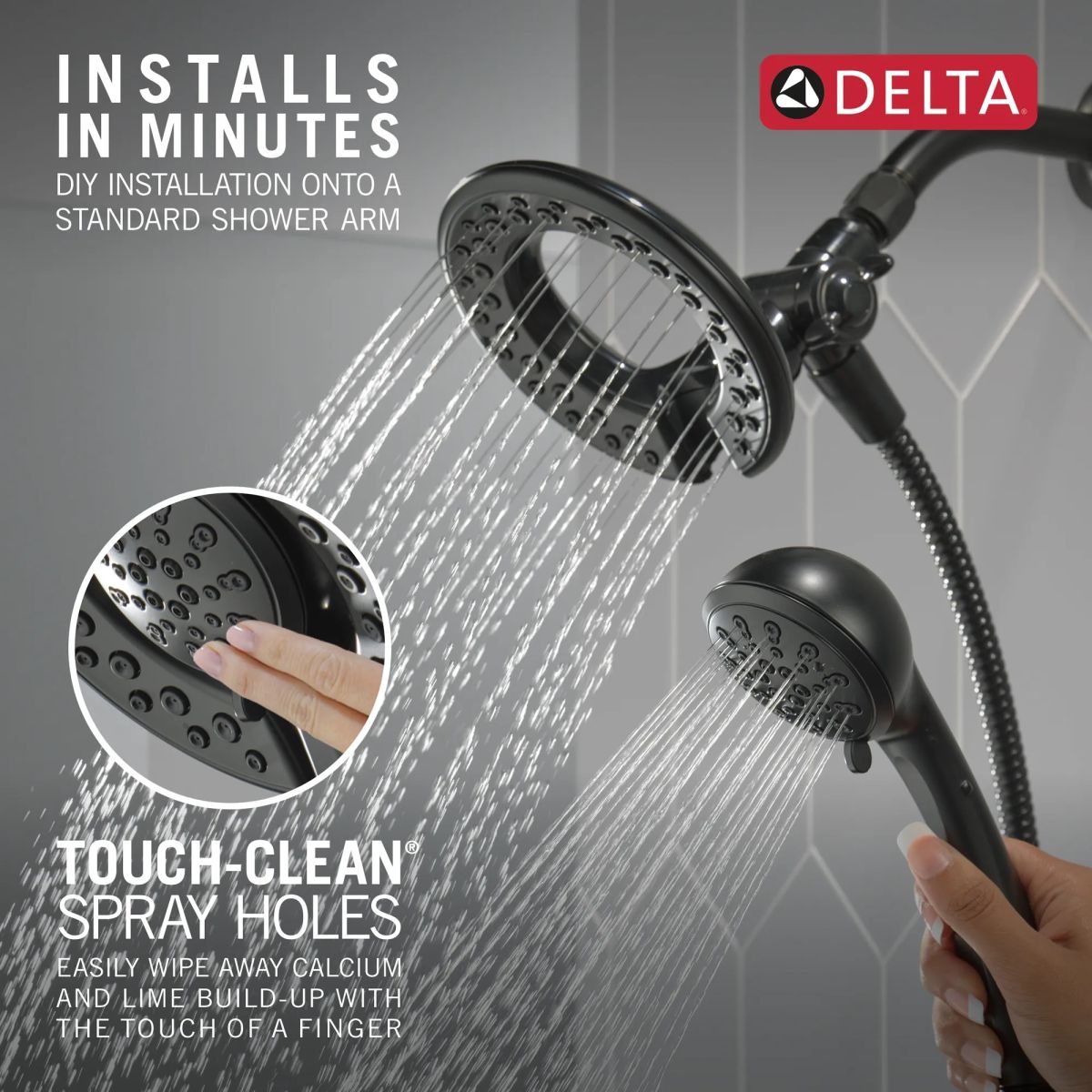 DELTA Universal Showering Components 4-Setting In2ition — Matte Black