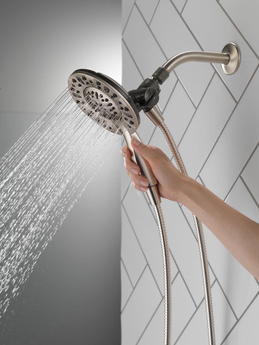 DELTA Universal Showering Components In2ition 4-Setting Two-in-One Shower — Spotshield Brushed Nickel