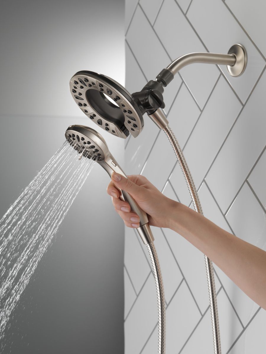 DELTA Universal Showering Components In2ition 4-Setting Two-in-One Shower — Spotshield Brushed Nickel
