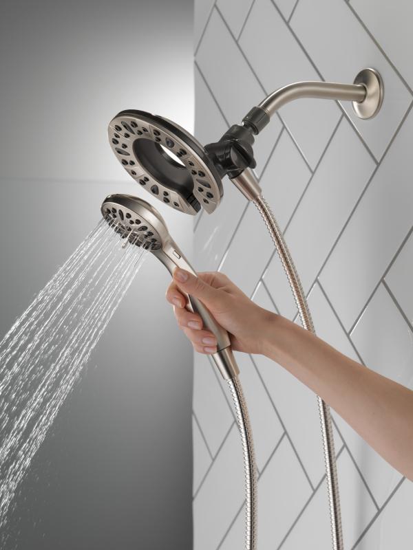 DELTA Universal Showering Components In2ition 4-Setting Two-in-One Shower — Spotshield Brushed Nickel
