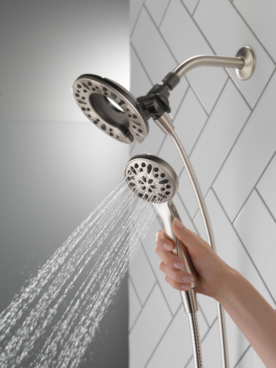 DELTA Universal Showering Components In2ition 4-Setting Two-in-One Shower — Spotshield Brushed Nickel