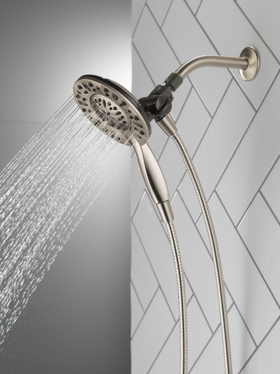 DELTA Universal Showering Components In2ition 4-Setting Two-in-One Shower — Spotshield Brushed Nickel