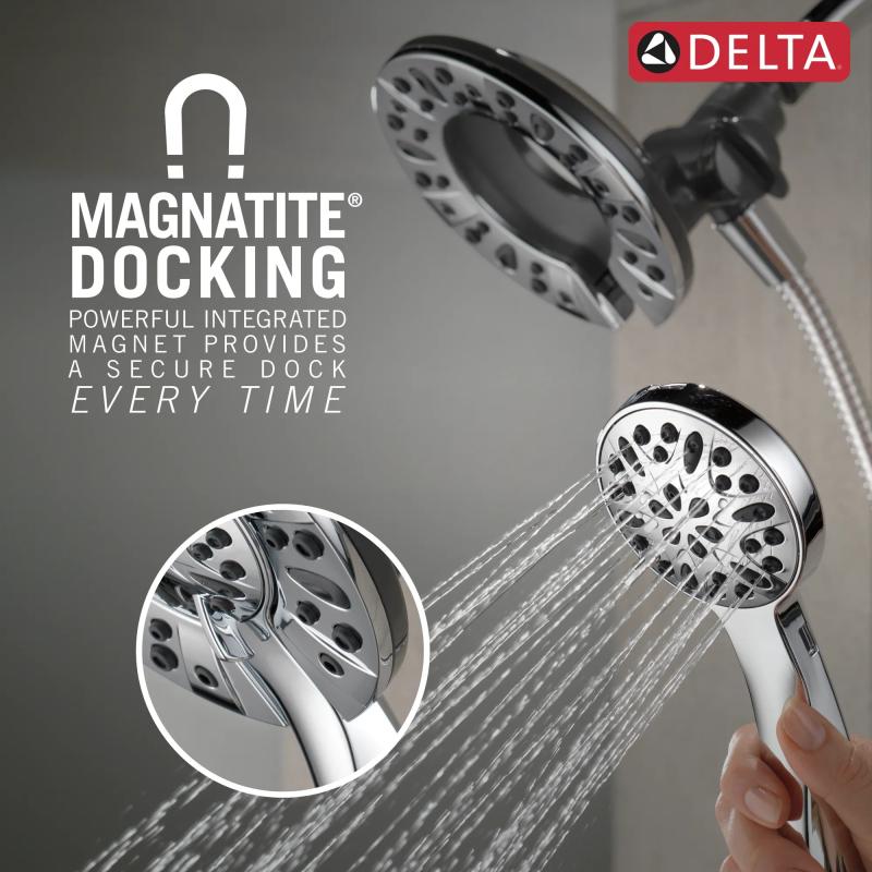 DELTA Universal Showering Components In2ition 4-Setting Two-in-One Shower — Chrome