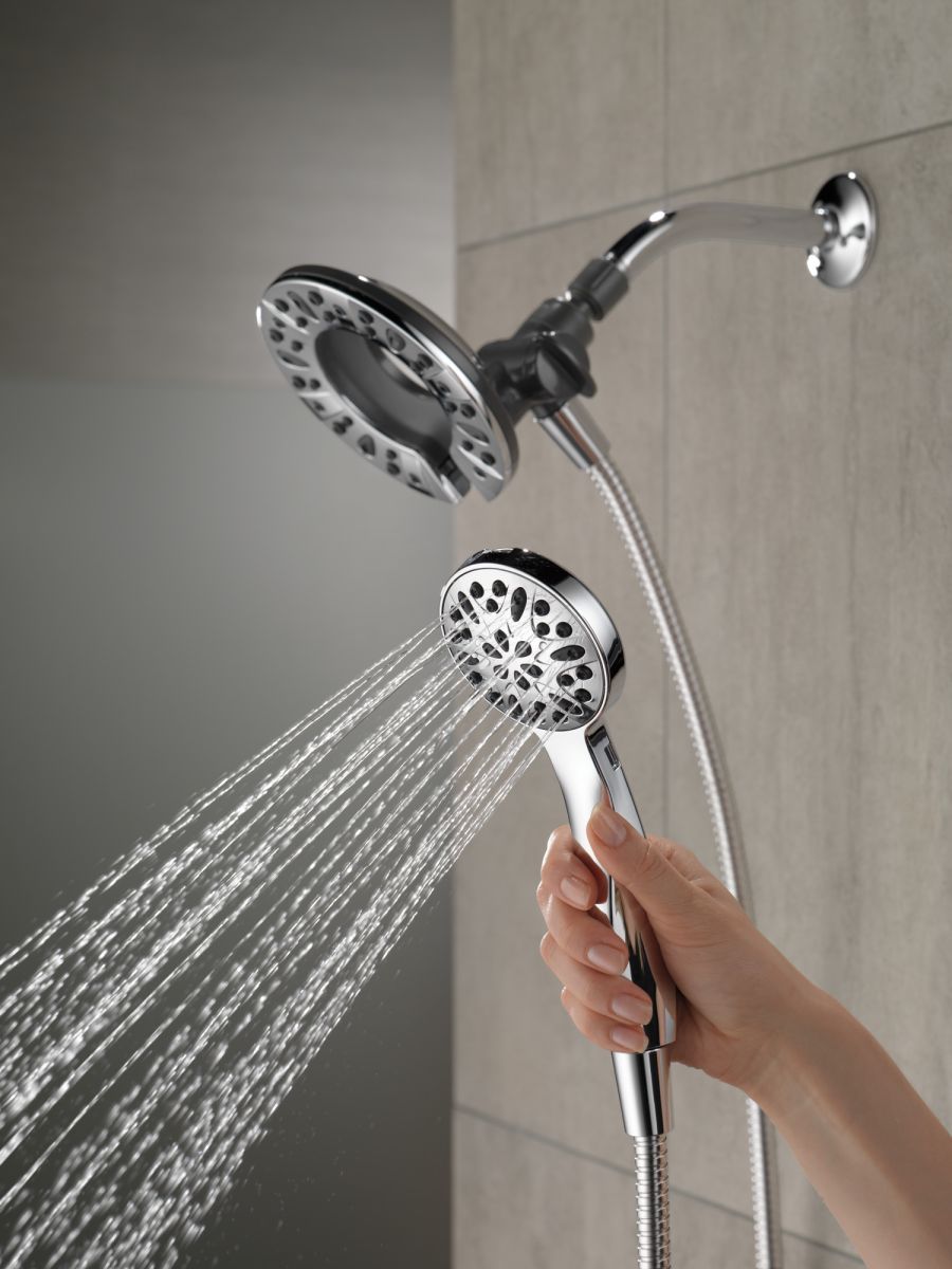 DELTA Universal Showering Components In2ition 4-Setting Two-in-One Shower — Chrome
