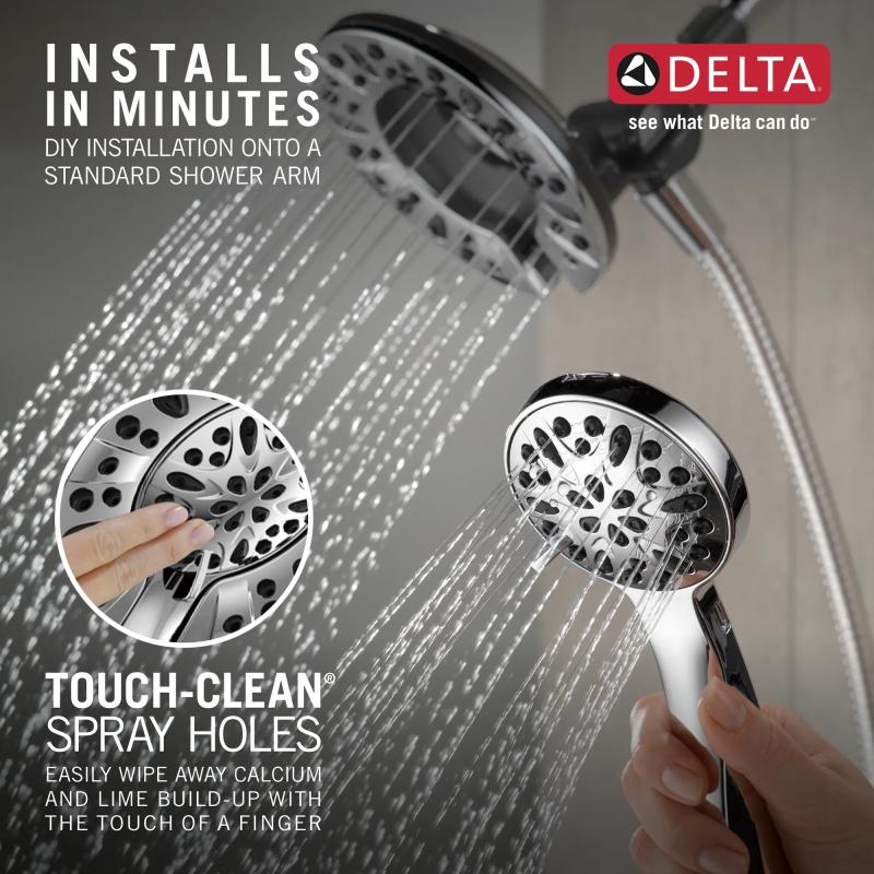 DELTA Universal Showering Components In2ition 4-Setting Two-in-One Shower — Chrome