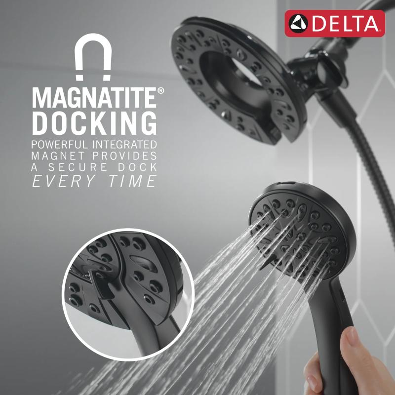 DELTA Universal Showering Components In2ition 4-Setting Two-in-One Shower — Matte Black