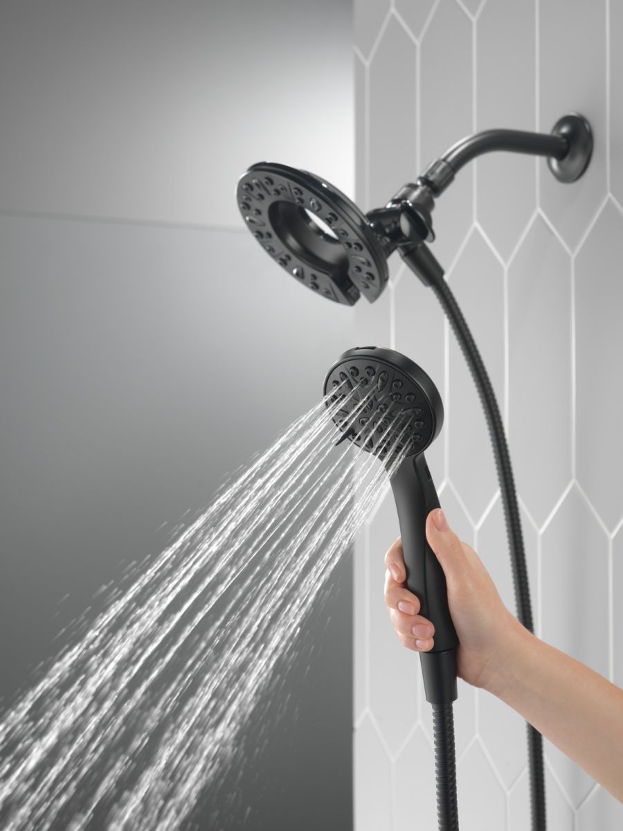 DELTA Universal Showering Components In2ition 4-Setting Two-in-One Shower — Matte Black