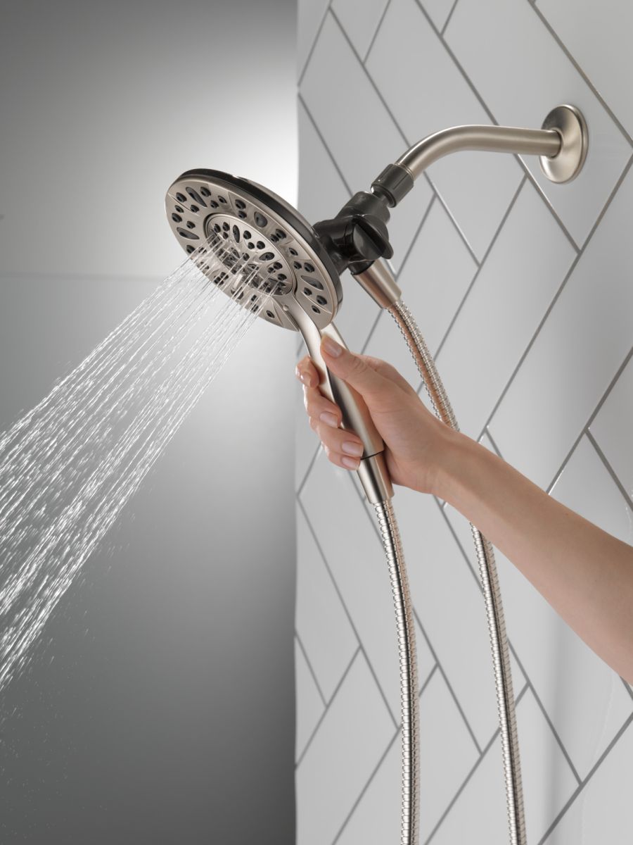DELTA Universal Showering Components In2ition 4-Setting Two-in-One Shower — Satin Nickel