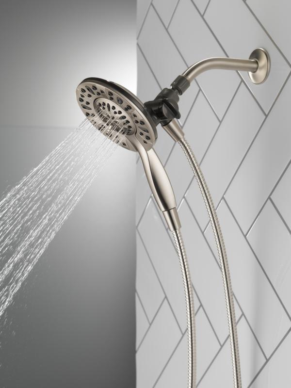 DELTA Universal Showering Components In2ition 4-Setting Two-in-One Shower — Satin Nickel