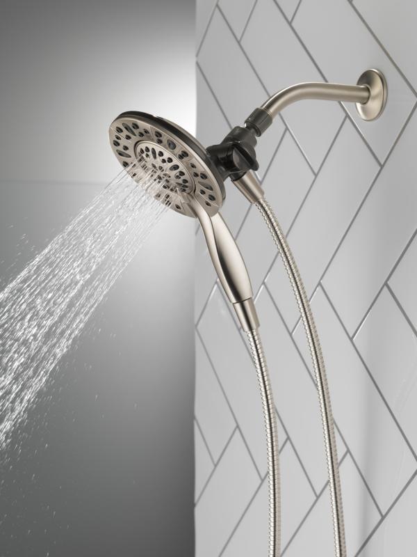 DELTA Universal Showering Components In2ition 4-Setting Two-in-One Shower — Satin Nickel