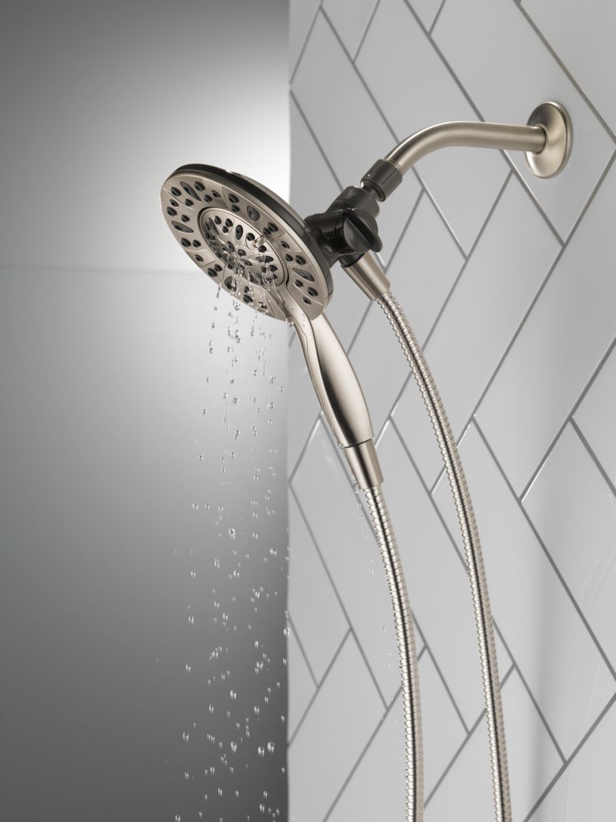 DELTA Universal Showering Components In2ition 4-Setting Two-in-One Shower — Satin Nickel