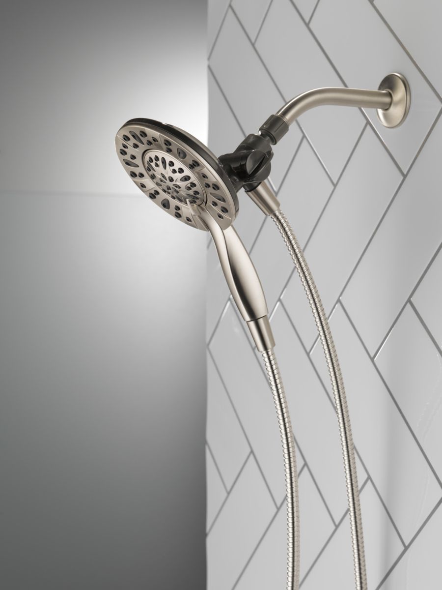 DELTA Universal Showering Components In2ition 4-Setting Two-in-One Shower — Satin Nickel