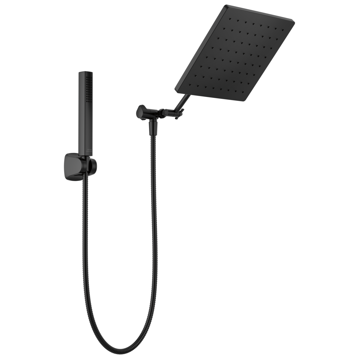 DELTA Universal Showering Components 10 inch Raincan Shower Head & Hand Held Combo with Adjustable Extension Arm — Matte Black