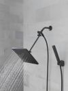 DELTA Universal Showering Components 10 inch Raincan Shower Head & Hand Held Combo with Adjustable Extension Arm — Matte Black