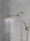 DELTA Universal Showering Components 10 inch Raincan Shower Head & Hand Held Combo with Adjustable Extension Arm — Champagne Bronze