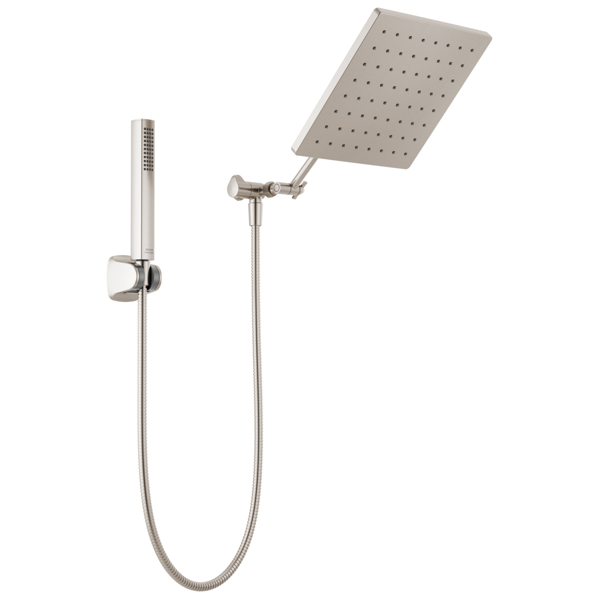 DELTA Universal Showering Components 10 inch Raincan Shower Head & Hand Held Combo with Adjustable Extension Arm — Spotshield Brushed Nickel