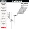 DELTA Universal Showering Components 10 inch Raincan Shower Head & Hand Held Combo with Adjustable Extension Arm — Chrome