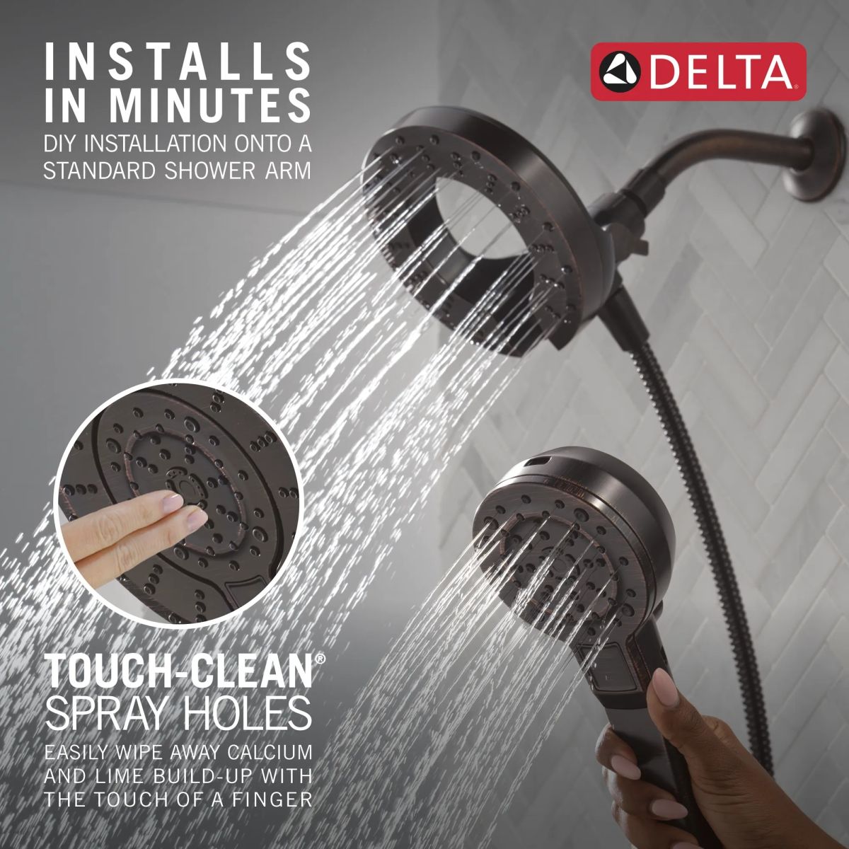 DELTA Universal Showering Components 5-Setting In2ition with ProClean — Venetian Bronze