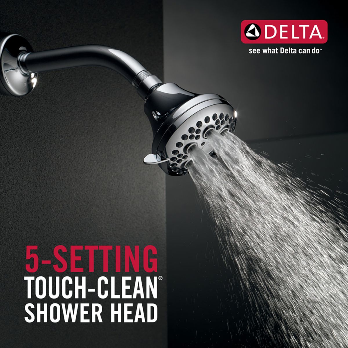 DELTA Universal Showering Components Shower Head 1.75 GPM 5-Setting — Chrome