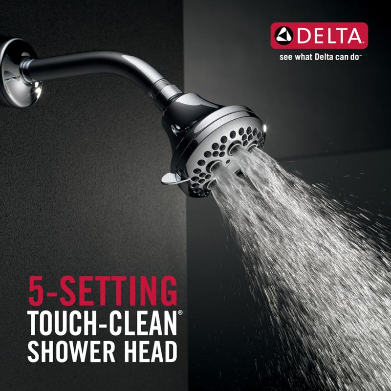 DELTA Universal Showering Components Shower Head 1.75 GPM 5-Setting — Chrome