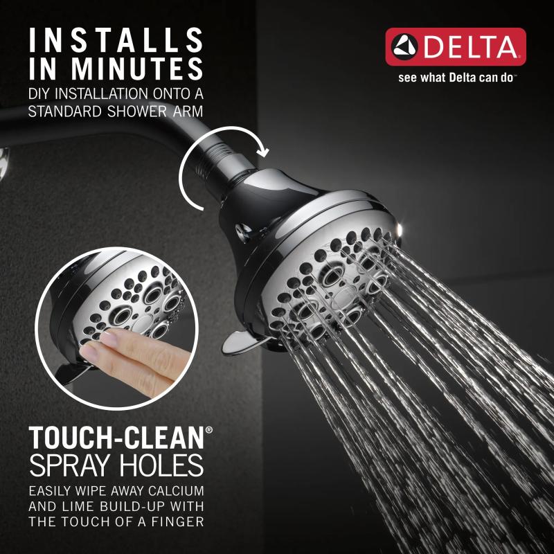 DELTA Universal Showering Components Shower Head 1.75 GPM 5-Setting — Chrome