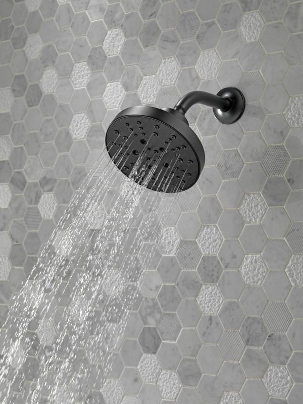 DELTA Universal Showering Components H2Okinetic 5-Setting Shower Head — Matte Black