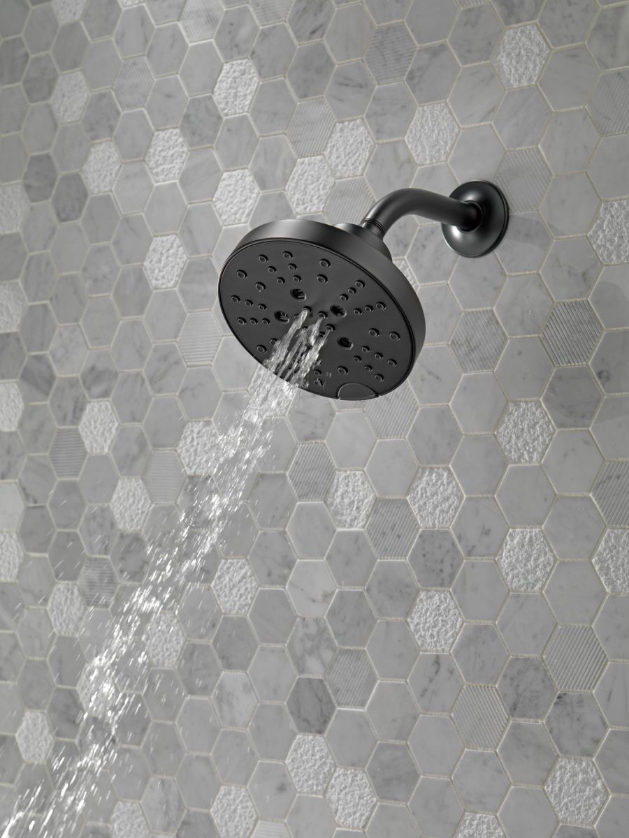 DELTA Universal Showering Components H2Okinetic 5-Setting Shower Head — Matte Black