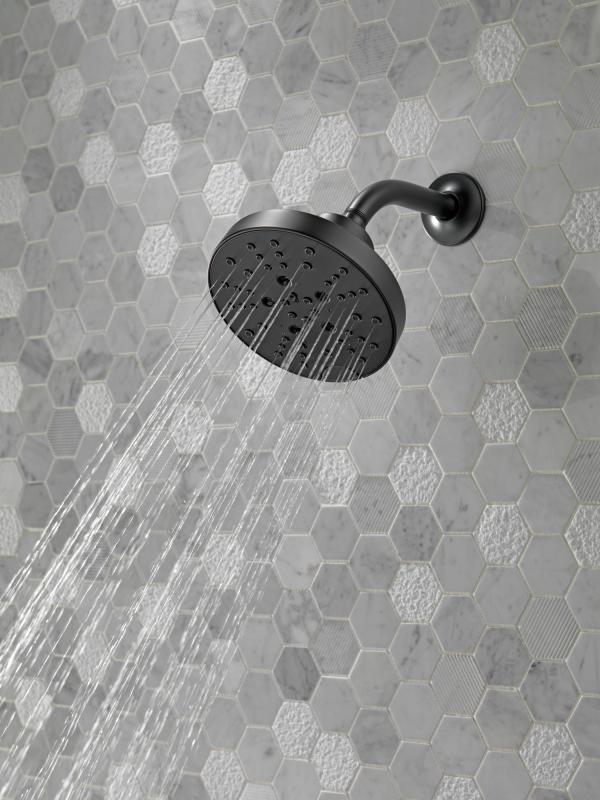 DELTA Universal Showering Components H2Okinetic 5-Setting Shower Head — Matte Black