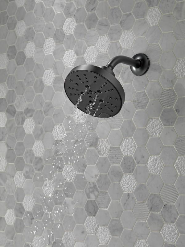 DELTA Universal Showering Components H2Okinetic 5-Setting Shower Head — Matte Black