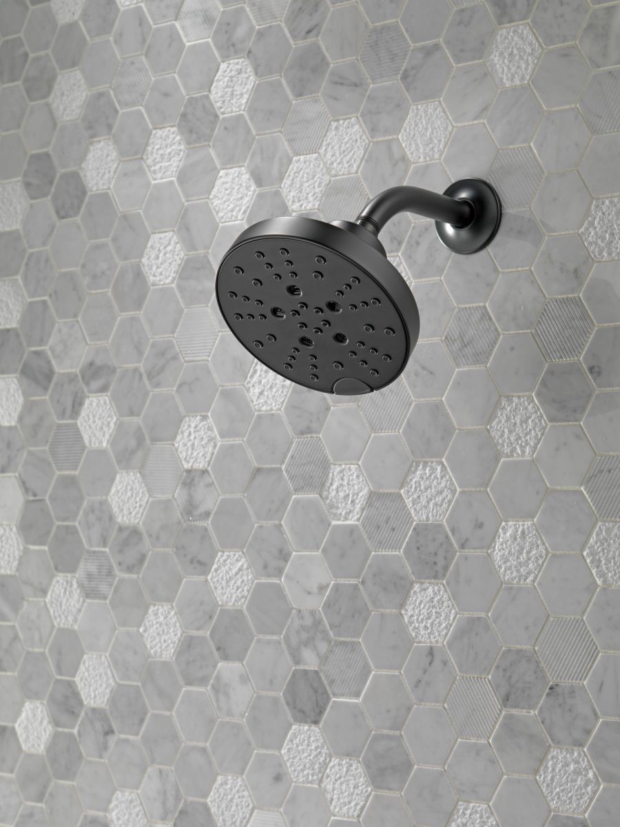 DELTA Universal Showering Components H2Okinetic 5-Setting Shower Head — Matte Black