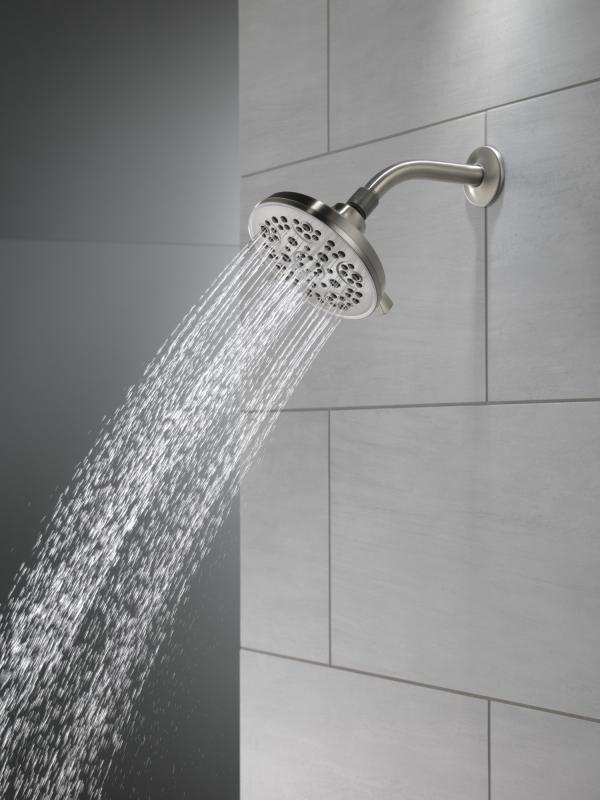 DELTA Universal Showering Components 5-Setting Shower Head — Spotshield Brushed Nickel