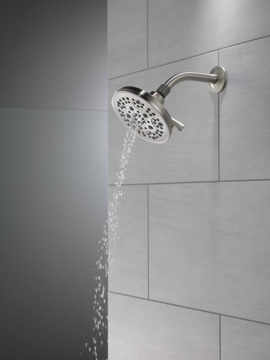 DELTA Universal Showering Components 5-Setting Shower Head — Spotshield Brushed Nickel