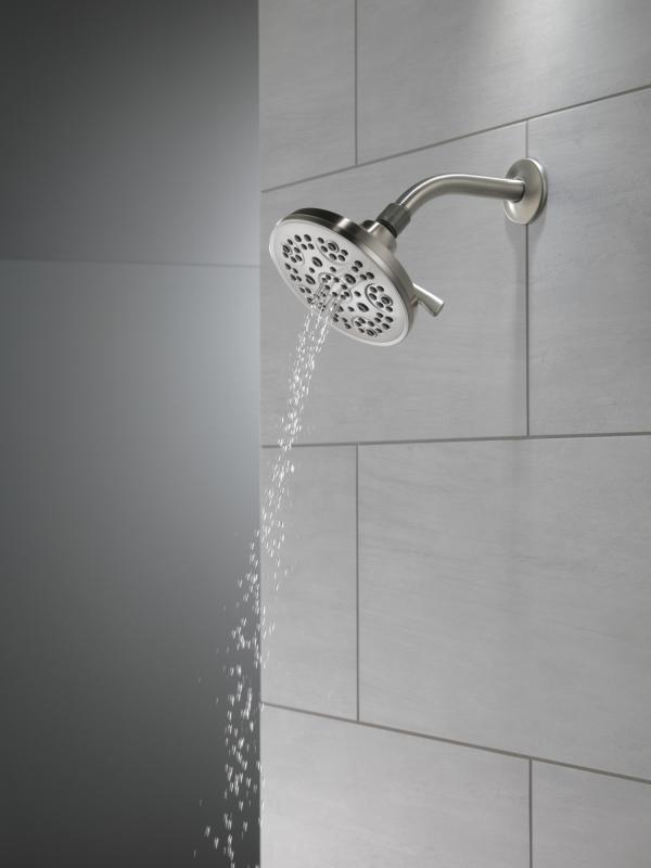 DELTA Universal Showering Components 5-Setting Shower Head — Spotshield Brushed Nickel