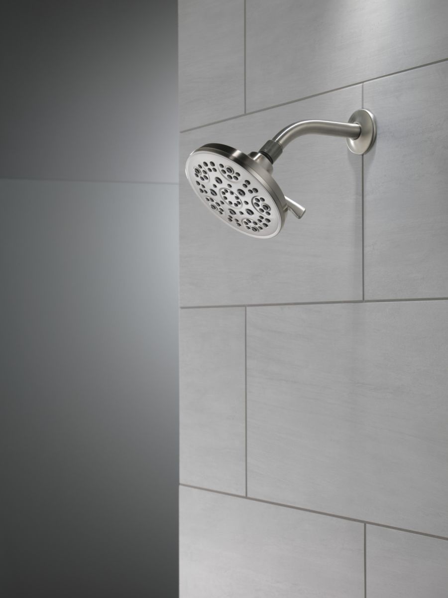 DELTA Universal Showering Components 5-Setting Shower Head — Spotshield Brushed Nickel