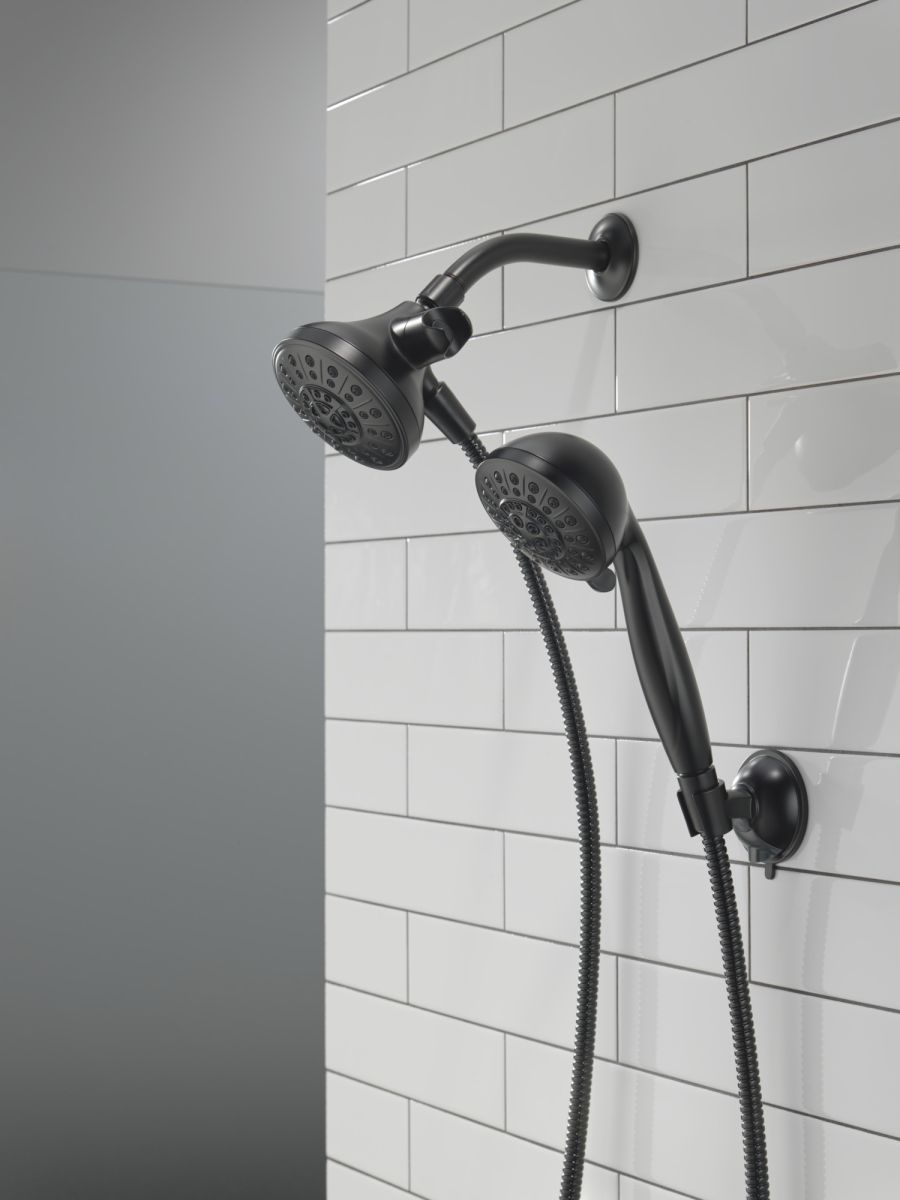 DELTA Universal Showering Components 5 function Combo Pack with Anywhere Mount — Matte Black